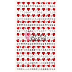 Strasuri din acril pentru make-up cu adeziv SGS006 Argintii cu Rosii de 4-8mm 342 buc MJ 1195996